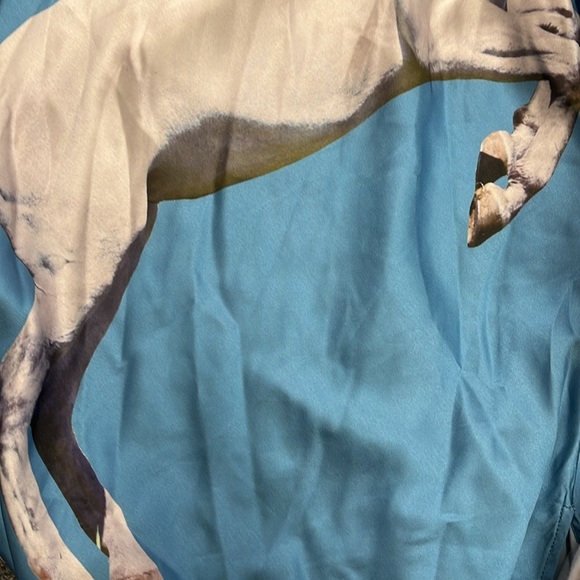 Tyler Mcgillivary size large  Blue Slip Dress with Horse Print - Picture 6 of 7